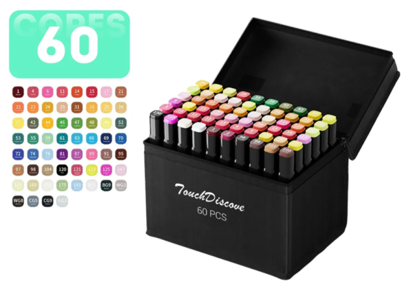 Canetas Marcadores com Ponta Dupla Touch 60 Cores