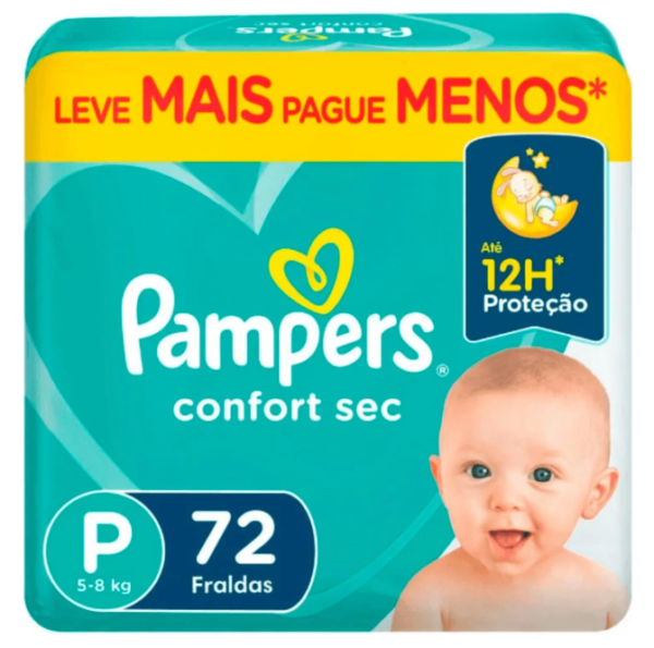 Fralda Pampers Confort Sec P Com 72 Unidades