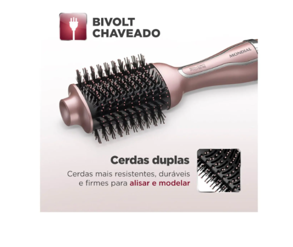 Escova Secadora Mondial ES-02-BI 1200W - 3 Níveis de Temperatura Tourmaline Íon Bivolt - Imagem 4