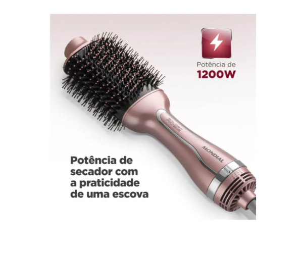 Escova Secadora Mondial ES-02-BI 1200W - 3 Níveis de Temperatura Tourmaline Íon Bivolt - Imagem 5