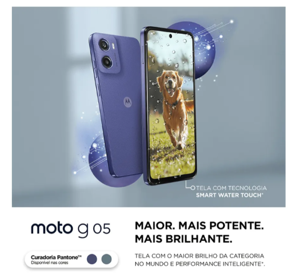 Smartphone Motorola Moto g05 - 128GB 12GB (4GB RAM + 8GB Ram Boost) e Camera 50MP com AI Bateria de 5200 mAh Tela 6.7" com Superbrilho - Violeta - Imagem 4