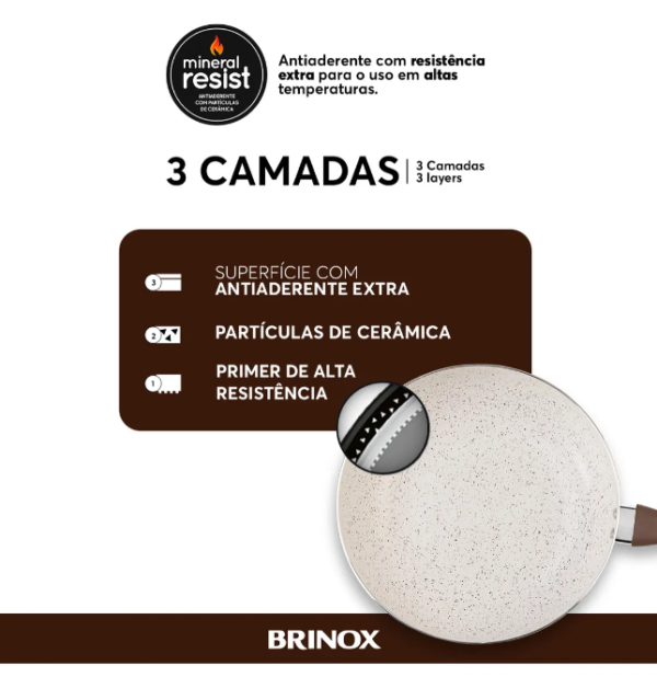 Conjunto de Panelas 8 Peças Ceramic Life Smart Plus Vanilla - Brinox - Imagem 5