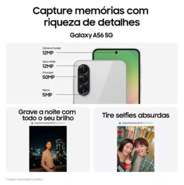 Smartphone Samsung Galaxy A56 5g 128gb 8gb Ram Cinza - Imagem 7